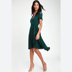 Lulu's Green and Blue Midi Dress Rise To The Occasion